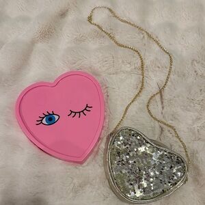 🌸Super cute Heart-Shaped Kids Bag with Gold Chain 🌸